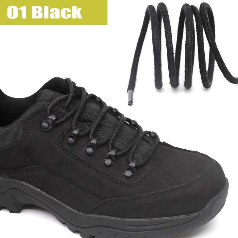 YFINE Waxed Round Shoe Laces: 2 Pairs 24 Inch Black Wax Oxford Shoelaces for Dress Shoes Boots - Image 3